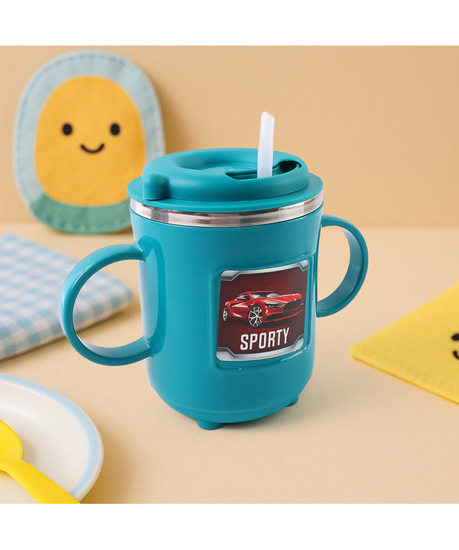 Kids Sporty Sipper Mug With Straw And Dual Handles Approx 300ml (1 Pc)
