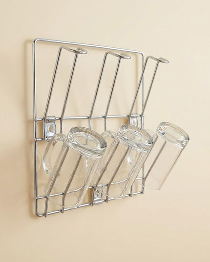 Wall-mounted Stainless-steel Cup  Mug Holder Rack (25 X 25 Cm 1 Pc)