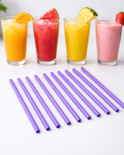 Reusable Plastic Drinking Straws Pack Of 10