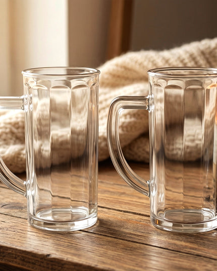 Prexo Plastic Shake Mug Glass With Handle (2 Pc Set 400 Ml Approx)