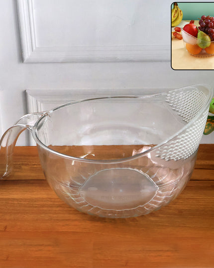 Supermom Multipurpose Transparent Plastic Bowl  Basket With Handle (1 Pc)