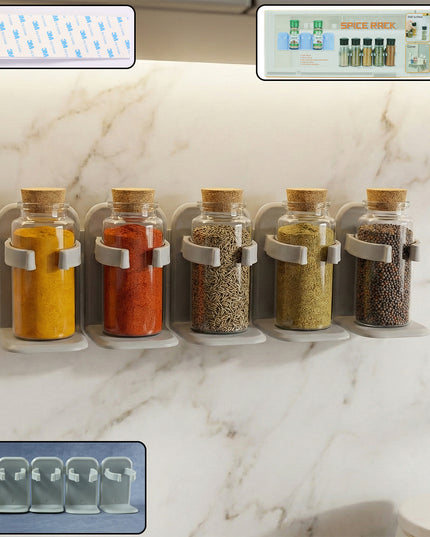 Wall-mounted Adjustable Spice Rack Organizer (1 Pc)
