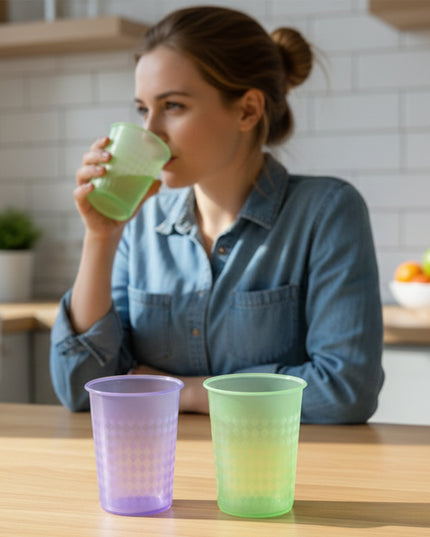 Reusable Plastic Drinking Glass 200 Ml Approx (1 Pc Mix Color)