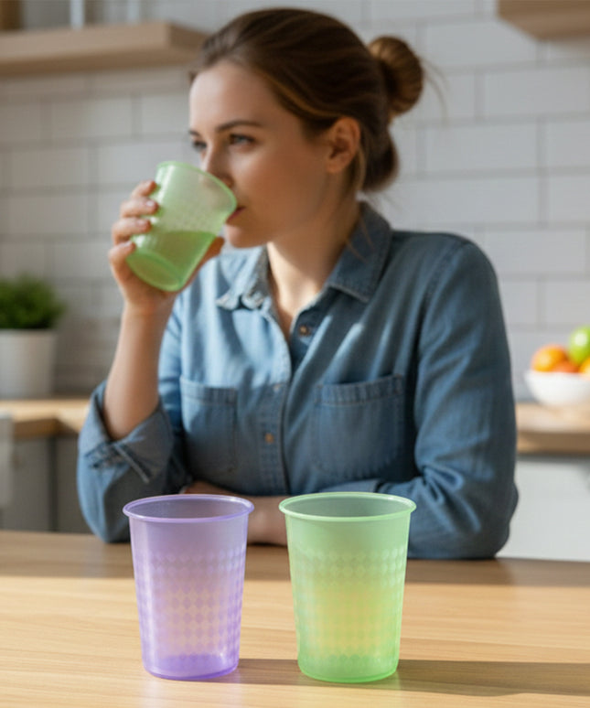 Reusable Plastic Drinking Glass 200 Ml Approx (1 Pc Mix Color)