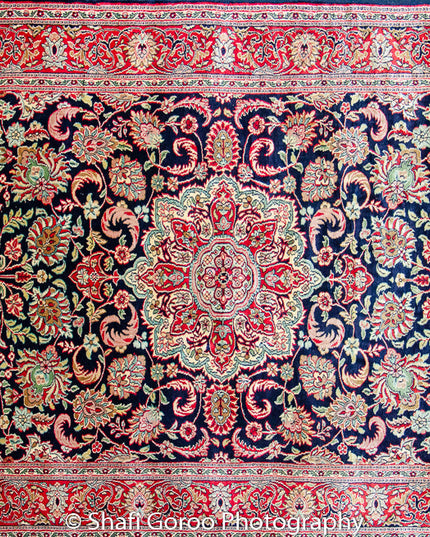 Extreme high knot Kashmir silk on silk carpet 2' x 3'