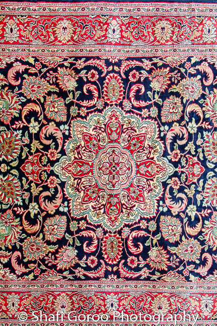 Extreme high knot Kashmir silk on silk carpet 2' x 3'