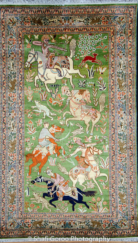 Regular silk carpet, size: 3 feet by 5 feet