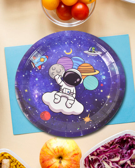 Round Plates Disposable Paper Plates  Happy Birthday Gift (10 Pcs Set  Mix Design)