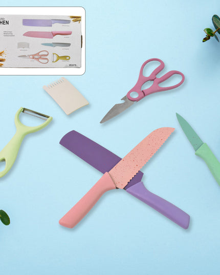 Professional Colorful Kitchen Knives Set (6 Pcs Set)