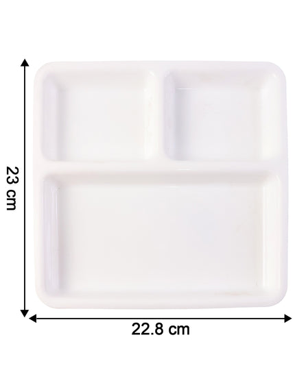 Plastic 3-compartment Plate For Meal Serving