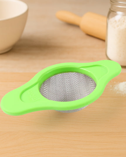 Stainless Steel Mesh Strainer With Dual Handle Plastic Frame (1 Pc)