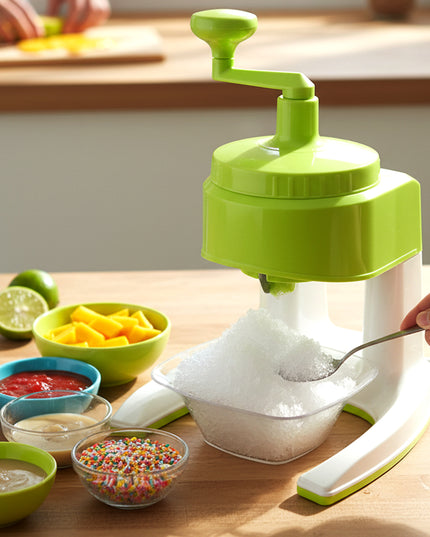 Manual Hand Crank Ice Crusher Snow Maker Machine (1 Set Mix Color)
