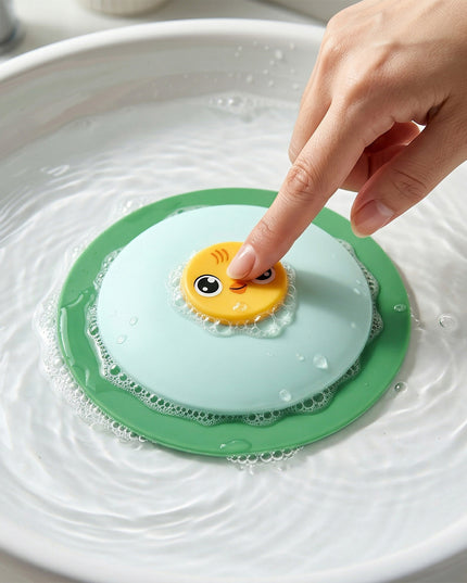 Cute Duck Design Silicone Sink Drain Stopper With Suction Base 1 Pc