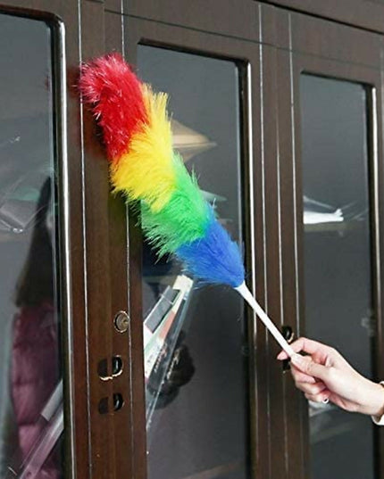 Rainbow Microfiber Plastic Duster 24 Inch | Flexible & Lightweight Dust Cleaner