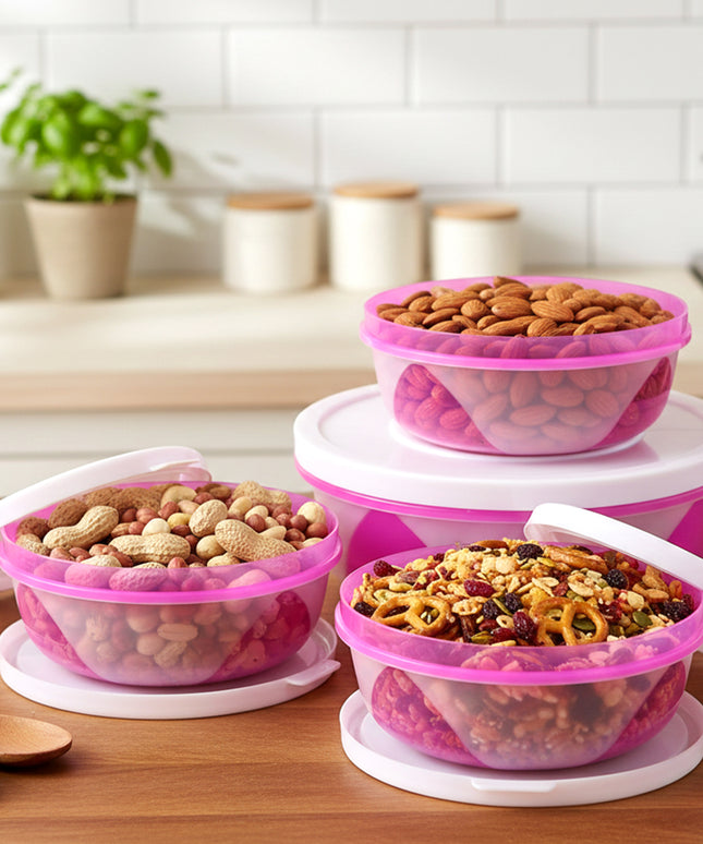 Apple Set Of 3 Plastic Storage Containers (1 Pc)