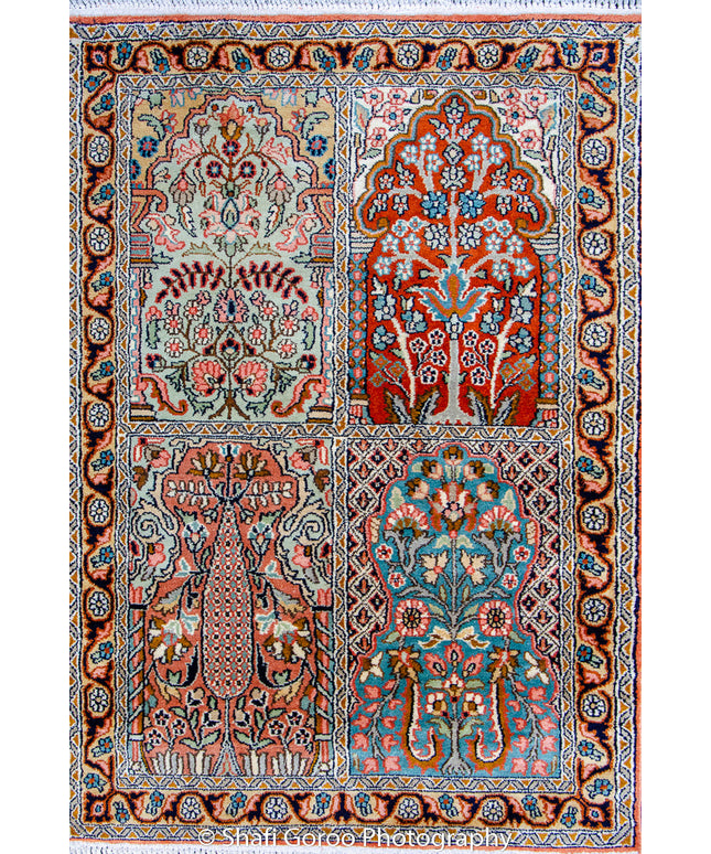 Regular silk carpet, size: 2 feet by 3 feet