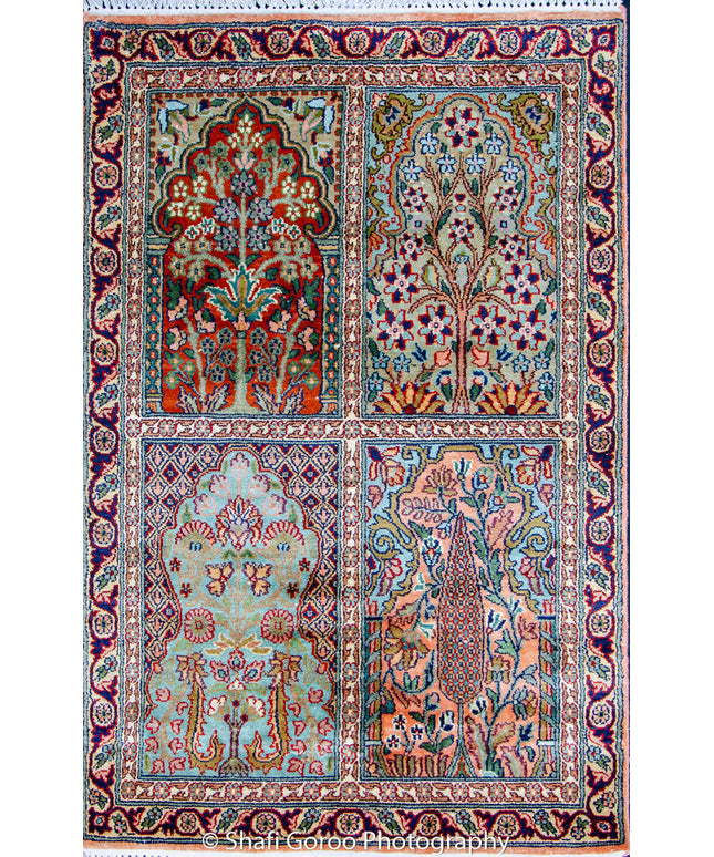 Regular silk carpet, size: 2 feet by 3 feet