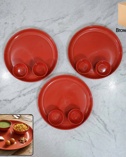 Multipurpose Serving Plate And Bowl Set 3 Plate 6 Bowl (Mix Color)