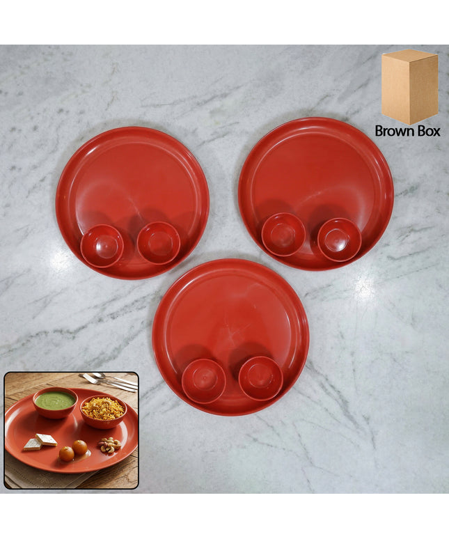 Multipurpose Serving Plate And Bowl Set 3 Plate 6 Bowl (Mix Color)