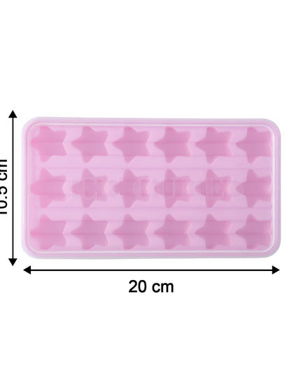 18 Grid Star Shape Ice Cube Tray With Lid (1 Pc)
