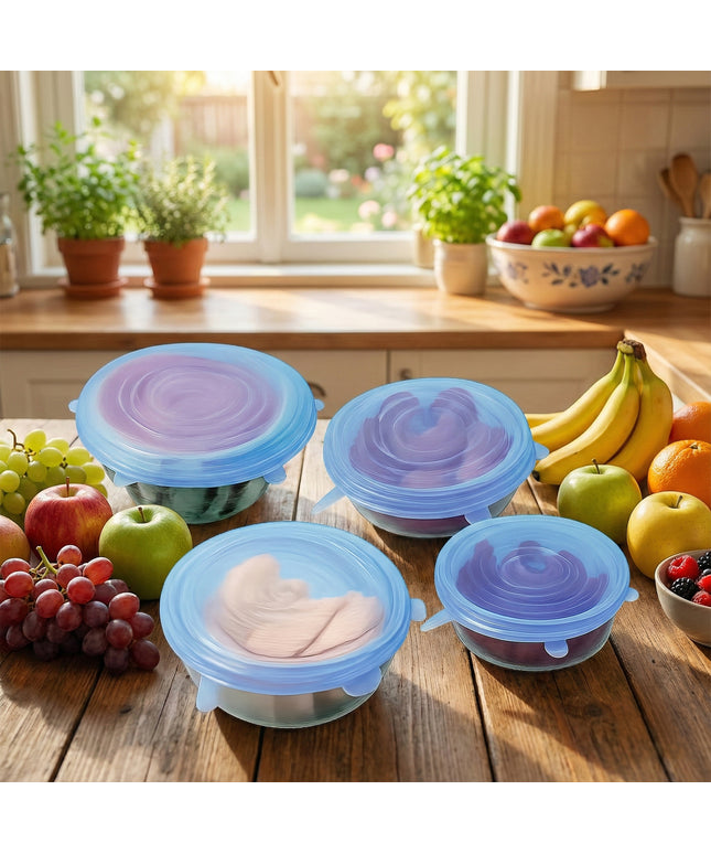 Reusable Silicone Stretch Lids 4 Piece Set