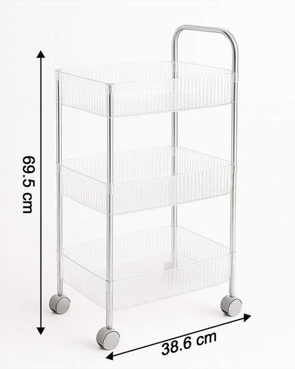 Apex Sapphire 3-layer Multipurpose Storage Trolley With Wheels