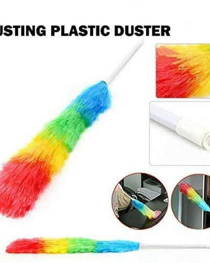 Rainbow Microfiber Plastic Duster 24 Inch | Flexible & Lightweight Dust Cleaner