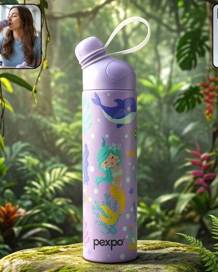 Pexpo Pico Art Printed Hot  Cold Insulated Stainless Steel Water Bottle 500 Ml