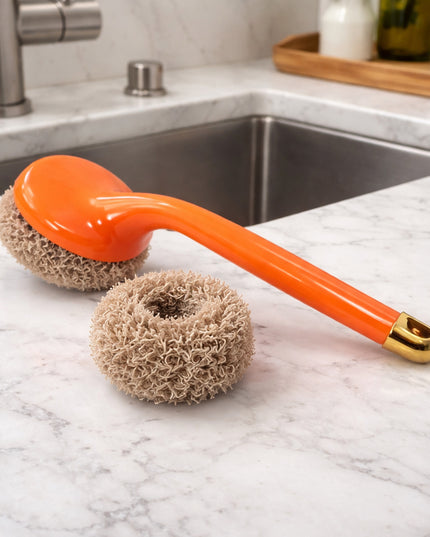 Heavy Duty Cleaning Scrubber Set With Long Handle (1 Set)