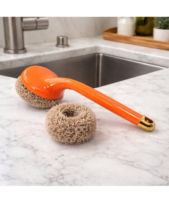 Heavy Duty Cleaning Scrubber Set With Long Handle (1 Set)