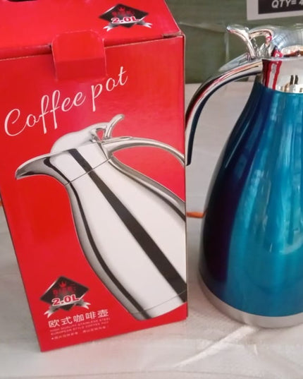 Vacuum Insulated Kettle Jug Vacuum Insulated Thermo Kettle Jug Insulated Vacuum Flask Vacuum Kettle Jug Stainless Steel For Milk Tea Beverage Home Office Travel Coffee ( 2 Ltr) (1pc)