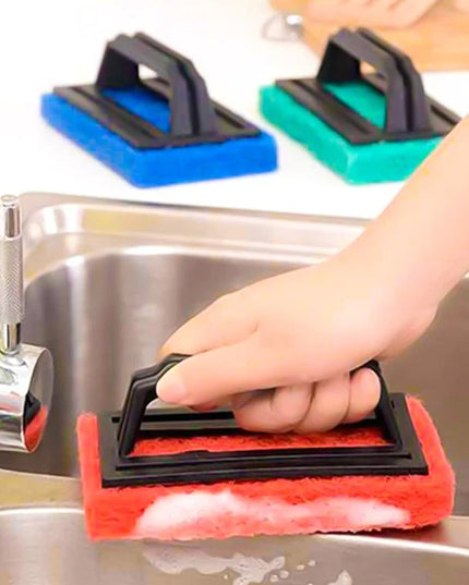 0222 Handle Scrubber Brush Widely Used By All Types Of Peoples For Washing Utensils And Stuffs In All Kinds Of Bathroom And Kitchen Places Etc.