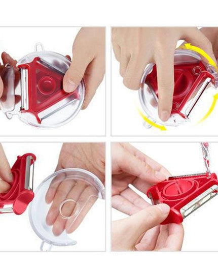 2937  3 In 1 Multi Function Three Use Rotary Hanging Round Planer Peeler And Cutter Vegetable Slicer Kitchen Tools Kitchen Gadgets