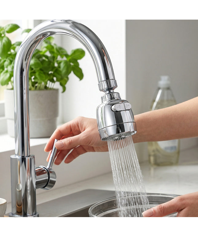 360 Degree Rotating Faucet Water Saving Tap Aerator (1 Set)