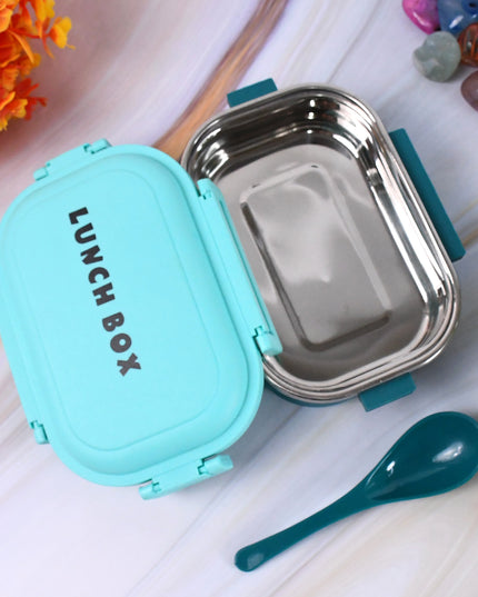 Insulated Testy Stainless Steel Leakproof Lunch Box With Spoon (1 Set)