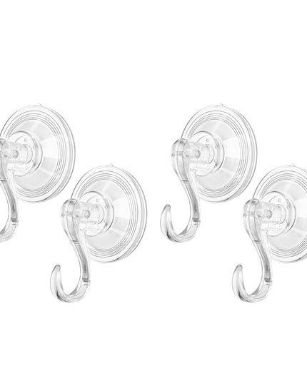 Plastic Suction Cup Hooks (4 Pcs Set)