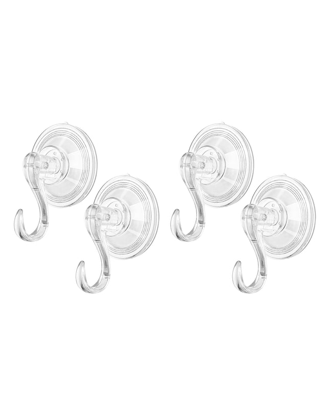 Plastic Suction Cup Hooks (4 Pcs Set)