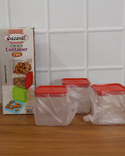 3 Piece Airtight Food Storage Container Set (1 Set  350 Ml)
