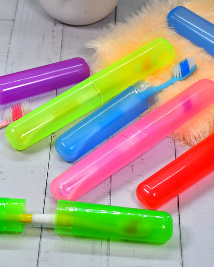 4969 6pc Plastic Toothbrush Cover Anti Bacterial Toothbrush Container- Tooth Brush Travel Covers Case Holder Cases