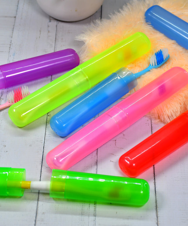 4969 6pc Plastic Toothbrush Cover Anti Bacterial Toothbrush Container- Tooth Brush Travel Covers Case Holder Cases