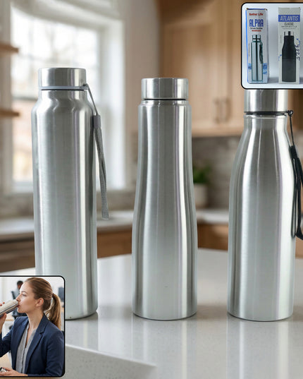 Premium Stainless Steel Water Bottle 1000 Ml (1 Pc 1000ml Approx Mix Design)