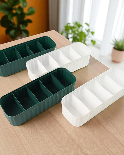 236 5-compartments Sockshandkerchiefunderwear Storage Box Socks Drawer Closet Organizer Storage Boxes (Pack Of 4)