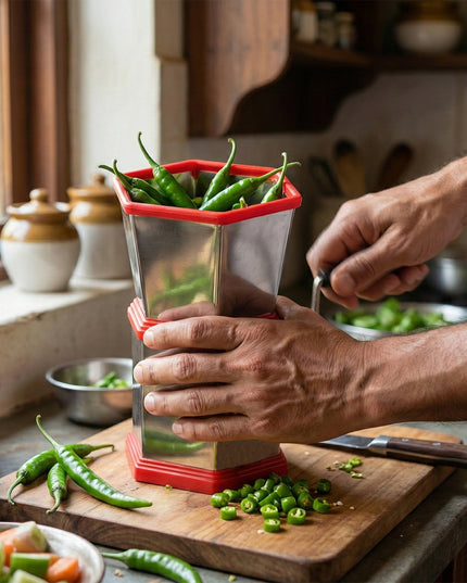 Manual Hexa-style Hand-operated Chilli Cutter (1 Pc)