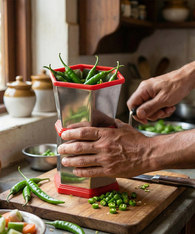 Manual Hexa-style Hand-operated Chilli Cutter (1 Pc)