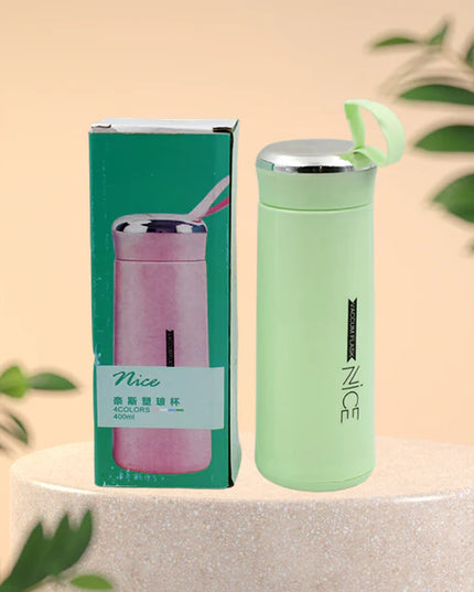Water Bottle 400ml Leak Proof Glass Water Bottle With Daily Water Intake For Gym And Children Nice Bottle (1 Pc  Light Green Color)