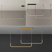 Modern LED Strip Chandelier Light Restaurant Kitchen Decor Ceiling Gold Hanging Pendants Living Room Lighting Indoor Lamp Lustre