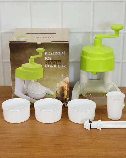 Manual Hand Crank Ice Crusher Snow Maker Machine (1 Set Mix Color)