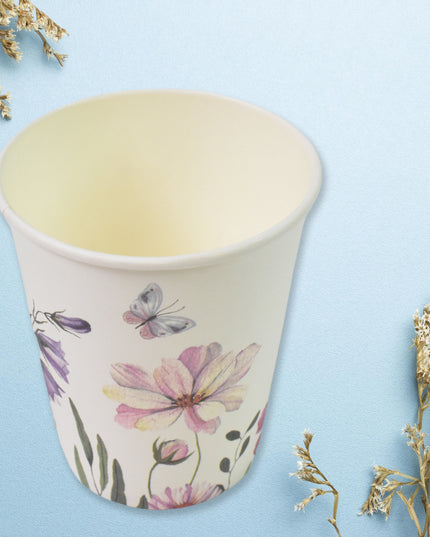 Disposable Paper Cups Disposable Tea Coffee Cups (24 Pcs Set  Mix Color  Design)