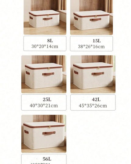 Foldable Clothes Storage Box, Closet Organizer Container with Handle and Zipper,Suitable for Wardrobe, Closet,Blanket (Washable)