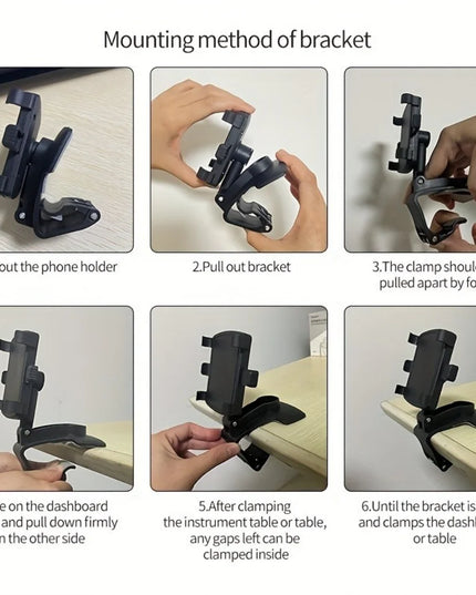 Universal Car Dashboard Phone Holder 360° Rotation Smartphone Car Stand For iPhone Samsung Xiaomi Portable GPS Navigation Holder